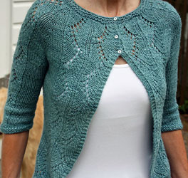 Malabrigo Silky Merino yarn pattern Vine Bolero