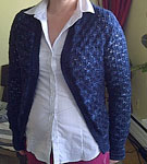 Malabrigo Arroyo Yarn prussia blue cardigan