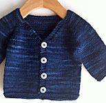 Malabrigo Arroyo Yarn prussia blue child's cardigan