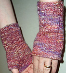 knitted fingerless mittens, gloves; Malabrigo Silky Merino Yarn, color 850 archangel