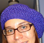 knitted tam, beret, hat; Malabrigo Silky Merino Yarn, color 30 purple mystery