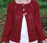 handknit cardigan; Malabrigo Worsted Yarn, color 41 burgundy