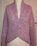 Malabrigo Worsted Merino Yarn, color orchid #34, cardigan sweater