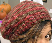 handknit slouchy hat, cap;