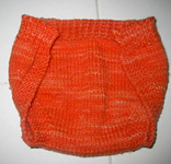 knitted baby pants; Malabrigo Worsted Yarn, color #152 tiger lily