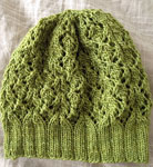 Malabrigo Silky Merino Yarn color lettuce hand knit hat