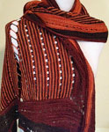 Hand-knit scarf/shawl with Malabrigo Merino Sock Yarn color botticelli red