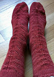 Hand-knit socks with Malabrigo Merino Sock Yarn color botticelli red