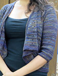 hand knitted cardigan made with Malabrigo Sock Yarn  color candombe