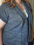 hand knitted cardigan made with Malabrigo Sock Yarn  color candombe