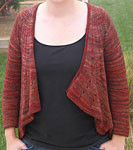 Hand-knit cardigan sweater with Malabrigo Merino Sock Yarn color marte