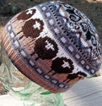 handknit multi-color hat