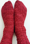 Malabrigo Sock Yarn color ravelry red knit cabled socks