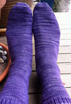 hand knit socks with Malabrigo sock yarn color violeta africana