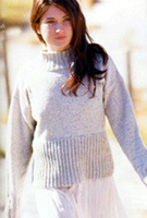 Jo Sharp Classic DK Wool yarn, Contemporary Knitting Book,  Moss Rib Sweater knitting pattern