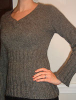 Cozy V-Neck Pullover with Deep Ribbing