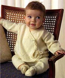 Layette wrap jacket knitting pattern