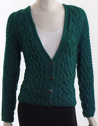 Adrienne Vittadini Trina knitting yarn , Adrienne Vittadini Trina knitting pattern, Cabled Cardigan knitting pattern, merino wool yarn